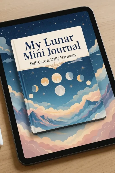 Lunar Mini Journal 2025 – digital self-care planner with moon phase journaling and wellness prompts