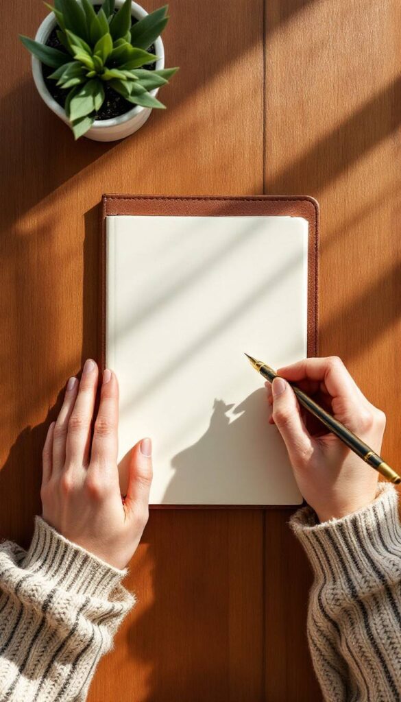 New moon journaling intentions and mindfulness practice