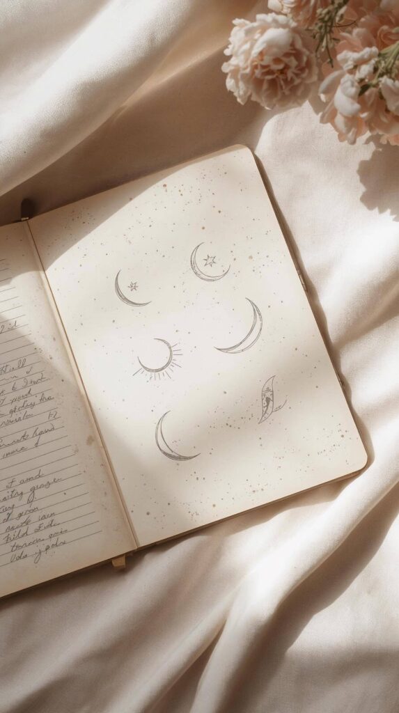 simple moon journal ideas page