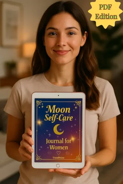 Moon Self-Care Journal Digital Planner PDF – mindful daily rituals and wellness