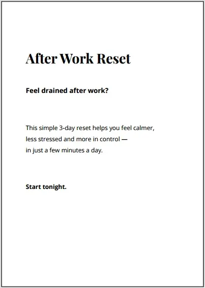 after work reset inside, page 1